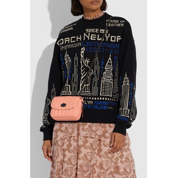 Coach Madison Shoulder Bag 16 With Quilting Pewter Faded Blush - Picture 6 of 14